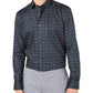 Camisa social masculina Bar III Stretch Slim Fit, azul-marinho e laranja, tamanho P