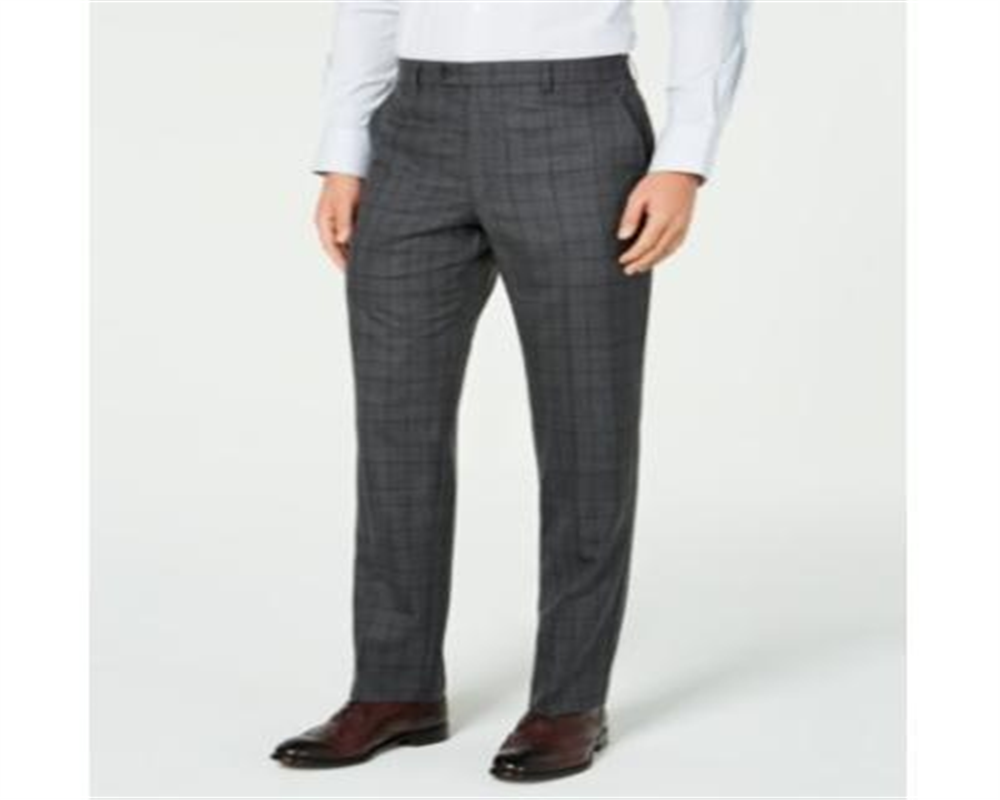 Calças separadas Ralph Lauren Masculinas Classic Fit UltraFlex Stretch Check Cinza Tamanho 44X32