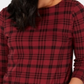 Blusa feminina Charter Club de algodão Pima com estampa de botões e ombros de fora, tamanho pequeno, tamanho G, cranberry