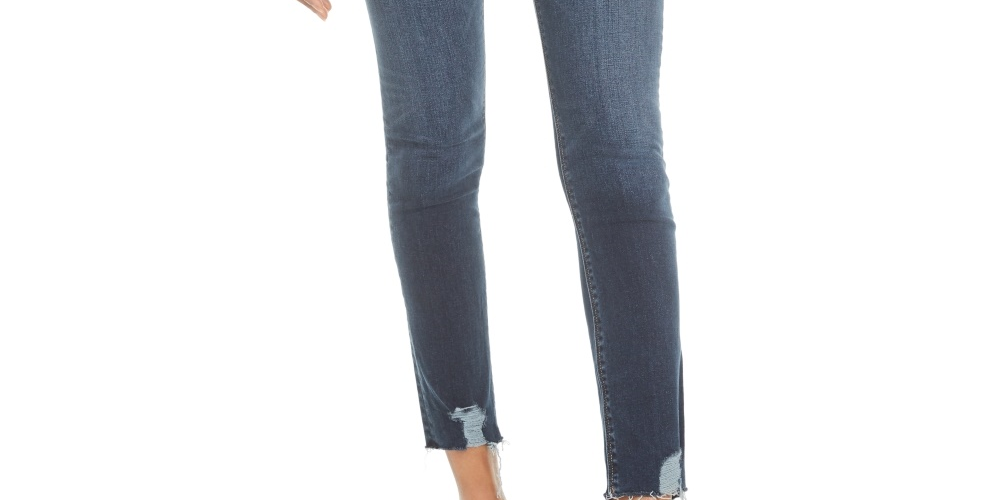 Hudson Jeans Feminino Nico Cintura Alta Barra Mastigada Tornozelo Skinny Jeans Azul Tamanho 28