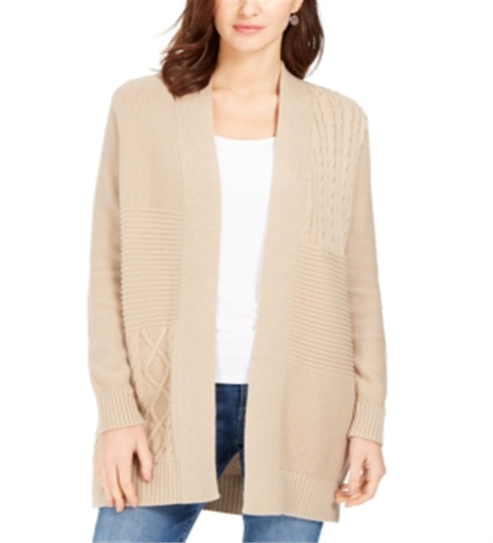 Cardigan feminino patchwork Charter Club, tamanho pequeno, tamanho G