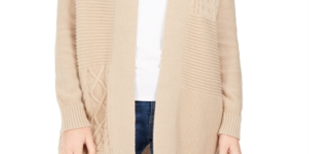 Cardigan feminino patchwork Charter Club, tamanho pequeno, tamanho G