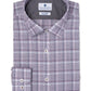 Camisa xadrez masculina Ryan Seacrest Distinction de algodão, roxa, tamanho 15,5 x 32-33