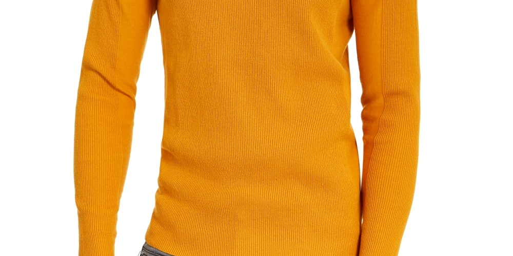Suéter masculino com gola canelada e botões INC International Concepts, amarelo, tamanho XXX-G