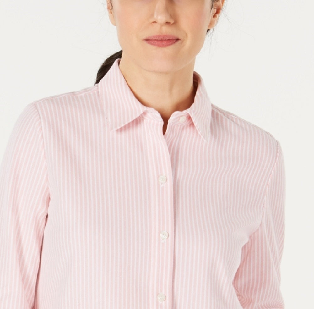 Camisa feminina de malha de algodão Charter Club, rosa, tamanho XX-G