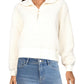 Pulôver Derek Heart Junior Sherpa 1/2 Zip Branco Tamanho Grande