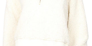 Pulôver Derek Heart Junior Sherpa 1/2 Zip Branco Tamanho Grande