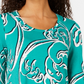 Camiseta estampada feminina JM Collection, verde, tamanho pequeno