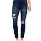 Calça jeans skinny feminina William Rast, desgastada, de cintura alta, azul-escuro, tamanho 24