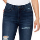 Calça jeans skinny feminina William Rast, desgastada, de cintura alta, azul-escuro, tamanho 24