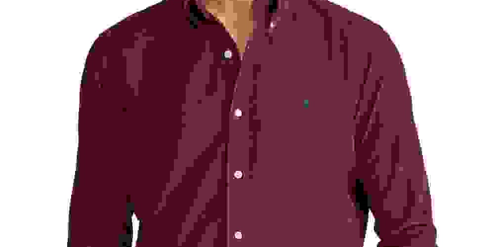 Camisa Ralph Lauren Masculina Classic Fit Veludo Cotelê Vermelha Tamanho X-S