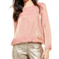 Top feminino Alfani Metallic Bubble Rosa Tamanho X-S