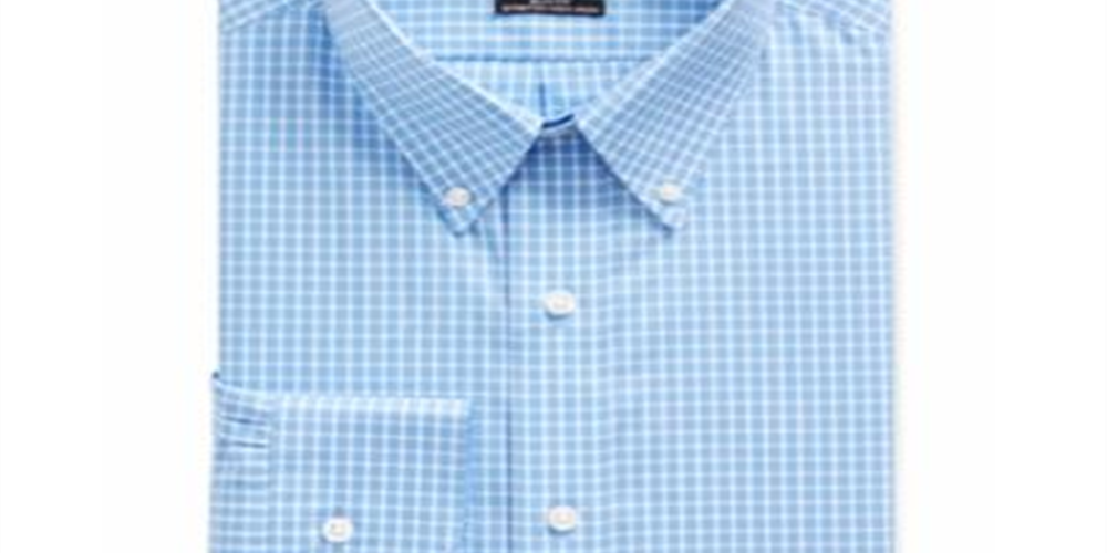 Camisa social masculina Ralph Lauren Slim Fit xadrez azul, sem passar, tamanho 15x32-33