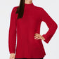 Suéter feminino Charter Club com gola alta e costura mista, tamanho pequeno, vermelho