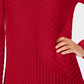 Suéter feminino Charter Club com gola alta e costura mista, tamanho pequeno, vermelho