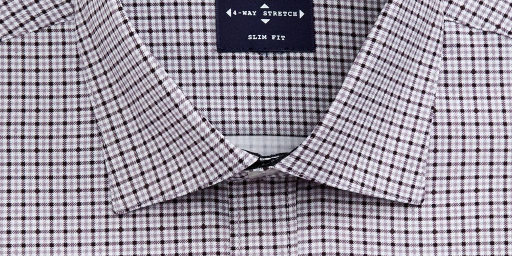 Camisa social masculina slim fit com gola xadrez da SOCIETY of THREADS, preta, tamanho GG17,5x34-35