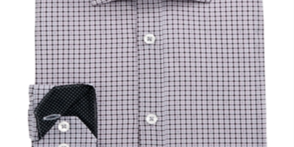Camisa social masculina slim fit com gola xadrez da SOCIETY of THREADS, preta, tamanho GG17,5x34-35