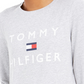 Camisa feminina Tommy Hilfiger Sport Logo manga comprida prata tamanho médio