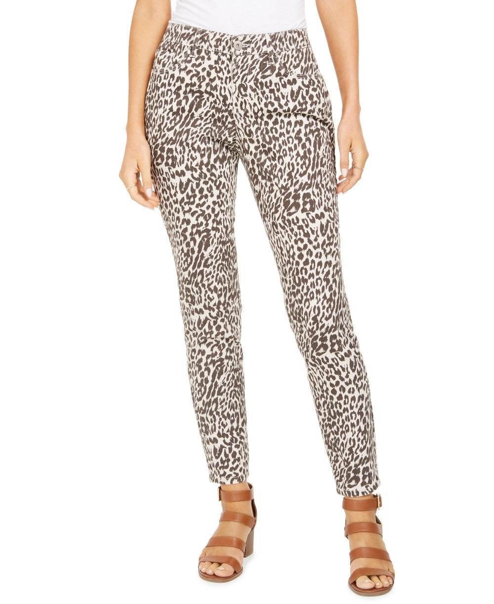 Calça jeans skinny feminina curvilínea estampada estilo &amp; co, Rustcopper, tamanho 18