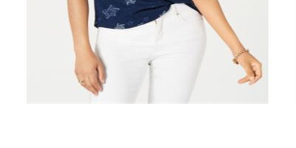 Camiseta feminina estampada com decote em V, estilo &amp; co, azul, tamanho pequeno GG