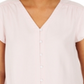 Blusa feminina estilo &amp; co com botões e mangas bufantes, rosa, tamanho grande