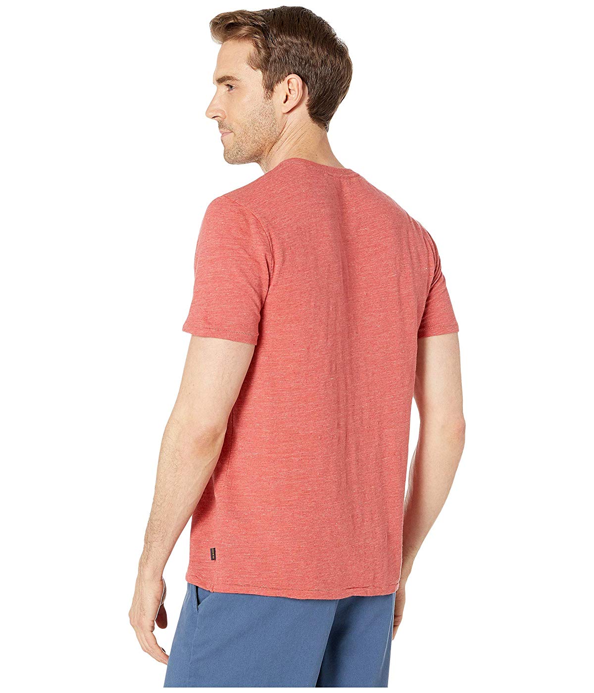 Camiseta masculina de linho Henley da Lucky Brand, vermelha, tamanho grande