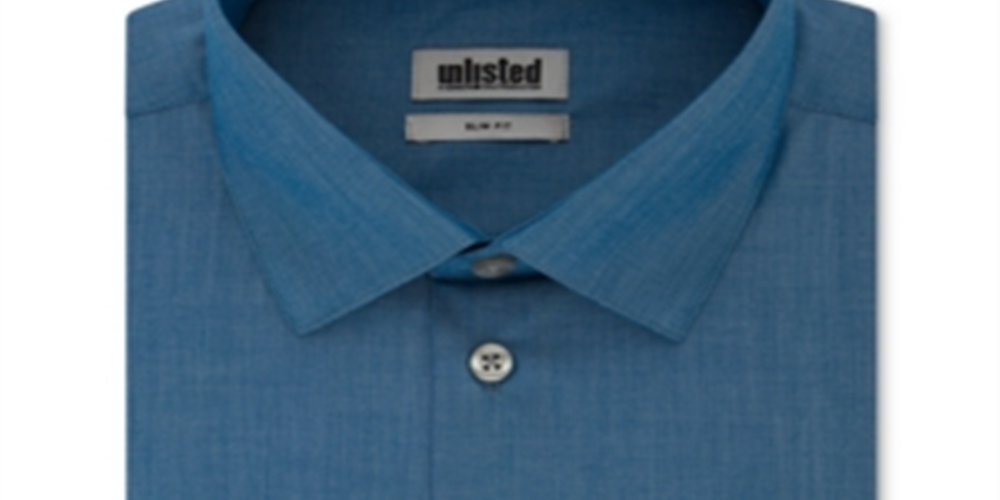 Camisa social masculina Kenneth Cole Slim Fit lisa azul turva tamanho M