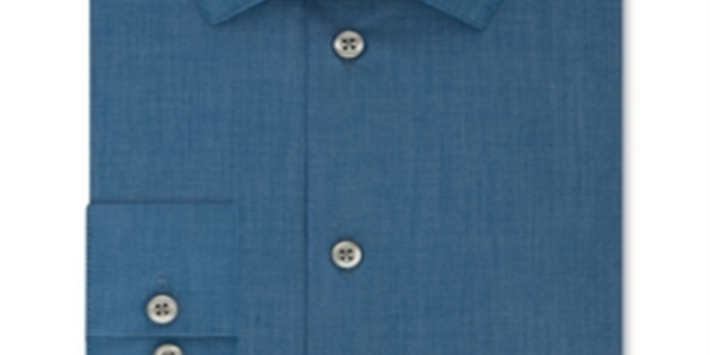 Camisa social masculina Kenneth Cole Slim Fit lisa azul turva tamanho M