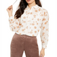 Blusa estampada feminina Alfani branca tamanho X-Large