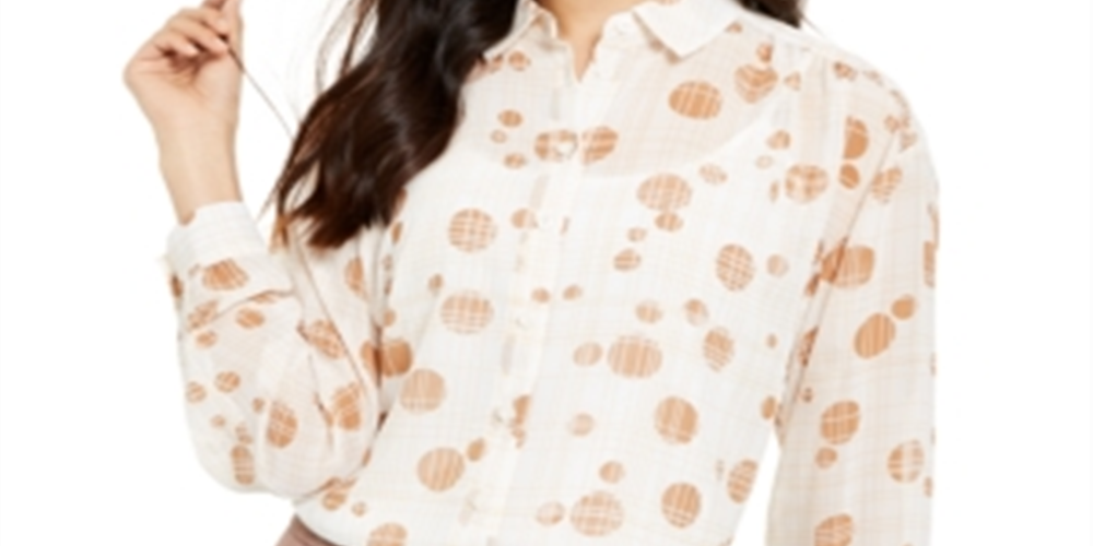 Blusa estampada feminina Alfani branca tamanho X-Large