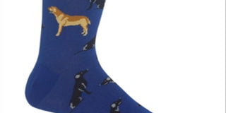 Hot Sox Men's Labrador Novelty Crew Socks Blue Size 10-13