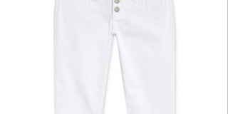 Calça jeans Tommy Hilfiger Big Girl's Button Fly, branca, tamanho 10