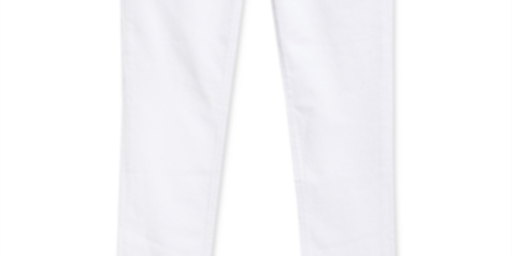 Calça jeans Tommy Hilfiger Big Girl's Button Fly, branca, tamanho 10