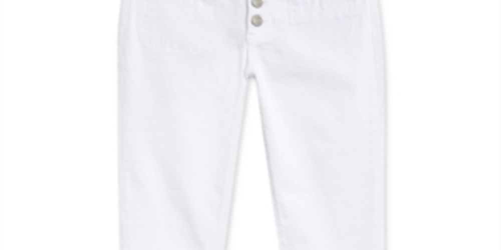 Calça jeans Tommy Hilfiger Big Girl's Button Fly, branca, tamanho 10