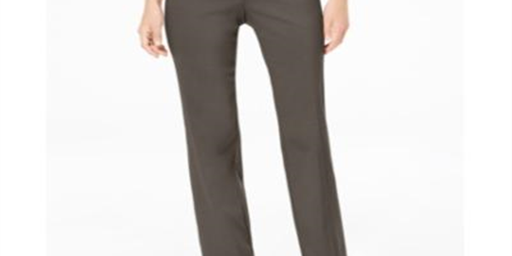 Calça feminina JM Collection, comprimento regular e curto, ajuste curvo, perna reta, verde, tamanho 6S