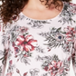 Karen Scott Blusa feminina estampada com decote redondo e estampa floral rosa tamanho pequeno GG