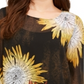 Blusa feminina Alfani com manga bufante, mostarda, tamanho pequeno, P/M