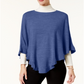 Poncho assimétrico com babados Karen Scott feminino, azul, jeans, tamanho P/M