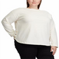 Camisa Ralph Lauren Feminina Plus Size com Botões e Gola Canoa Branca Tamanho 3XL