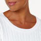 Karen Scott Suéter Feminino de Malha Elástica com Manga Longa e Gola Redonda, Branco, Tamanho Pequeno