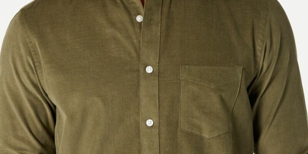 Camisa social masculina com gola clássica Club Room, verde, tamanho pequeno