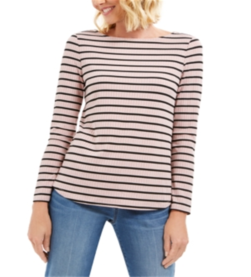 Top listrado canelado feminino Charter Club rosa tamanho pequeno G