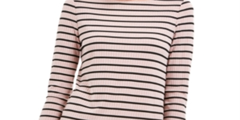 Top listrado canelado feminino Charter Club rosa tamanho pequeno G