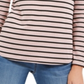Top listrado canelado feminino Charter Club rosa tamanho pequeno G
