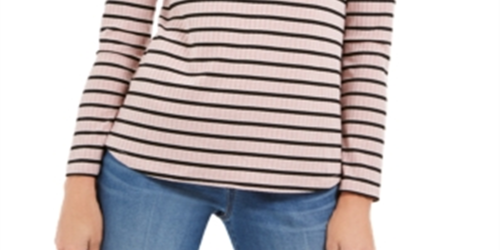 Top listrado canelado feminino Charter Club rosa tamanho pequeno G