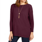 Suéter túnica feminino com costura frontal estilo Winestone tamanho pequeno G