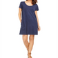 Vestido camiseta feminino estilo &amp; co com um bolso, azul, tamanho pequeno
