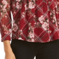 Top feminino Charter Club com estampa mista e decote dividido, tamanho Cranberry, pequeno, P/M