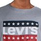 Camiseta Levi's Masculina com Estampa e Logotipo, Gola Redonda Cinza, Tamanho X-G