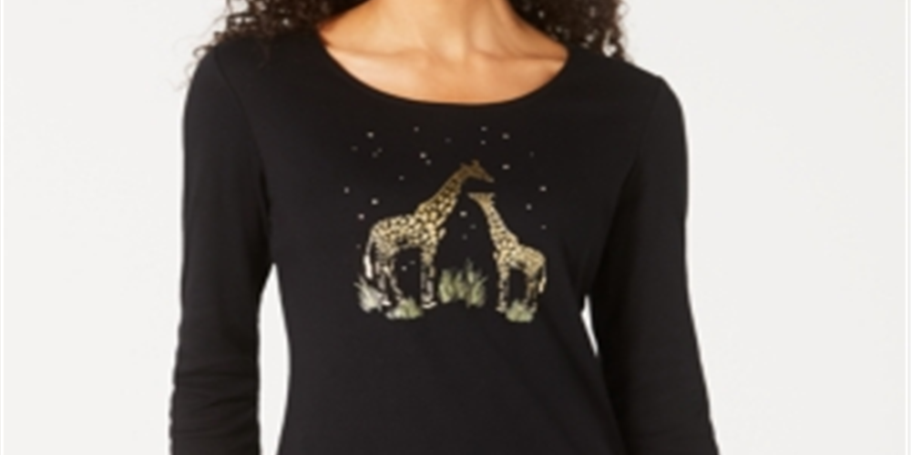 Karen Scott Top Girafa Feminino Preto Tamanho Pequeno GG